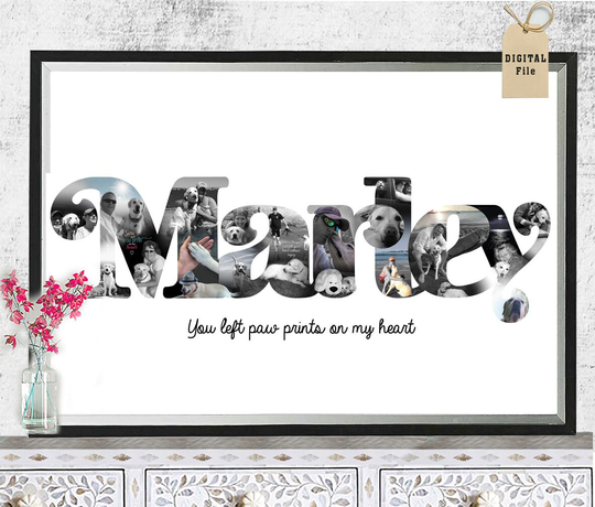 Dog Photo Frame, Lover Gift, Name, Custom Pet Prints, Memorial, Photo, Picture Memorial Frame
