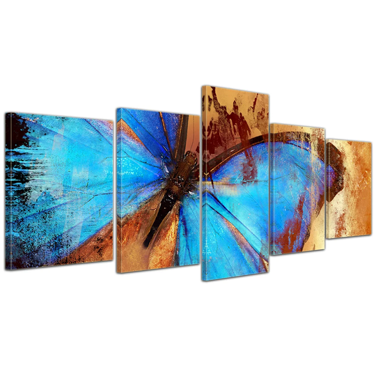 Butterfly 5 Piece Graphic Art on Canvas Set