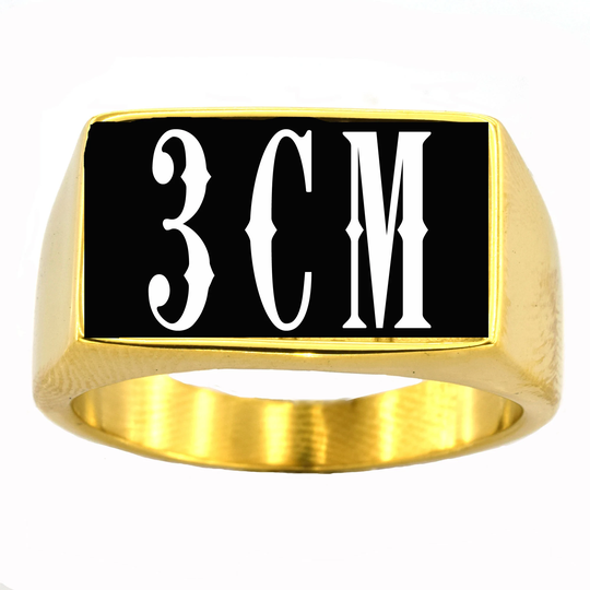 Customized Golden Stainless Steel Ring 3 Block Letters Initials Name Personalized Gift