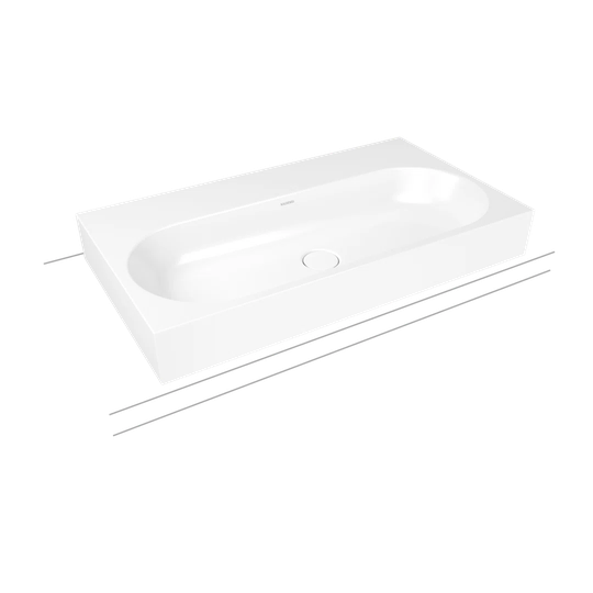 Cool Grey Steel Enamel Rectangular Countertop Bathroom Sink