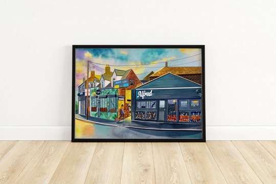 Leeds, Meanwood, Alfred Bar, Stonegate Road, Yorkshire, Leeds Art Print, Poster, Meanwood Painting, Gift A3, A4, A2