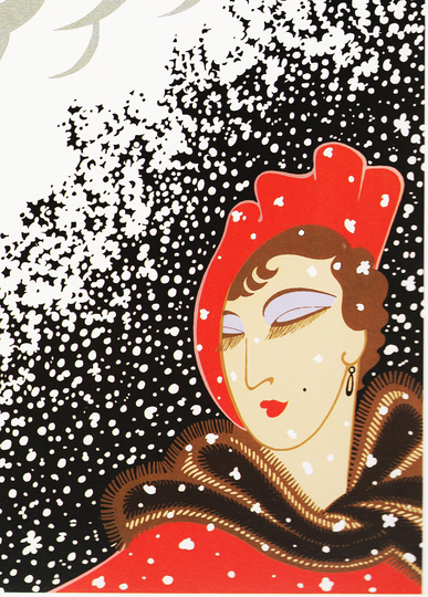 Fashion Wall Art Vintage Erte Print Deco "Winter 2