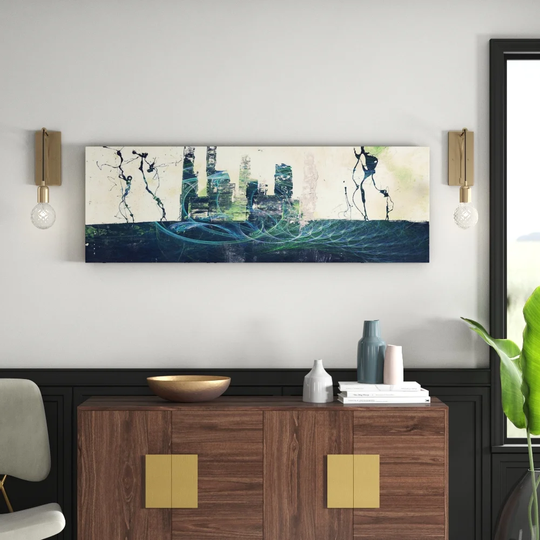 Panorama Abstract 1437 Graphic Art Print on Canvas