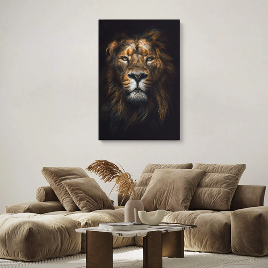 Pure Lion Canvas Wall Art Prints, Giclée Hanging Decor, Modern Above The Couch Artwork, Living Room Decor