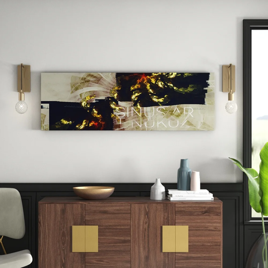 Enigma Panorama Abstract 445 Graphic Art Print on Canvas