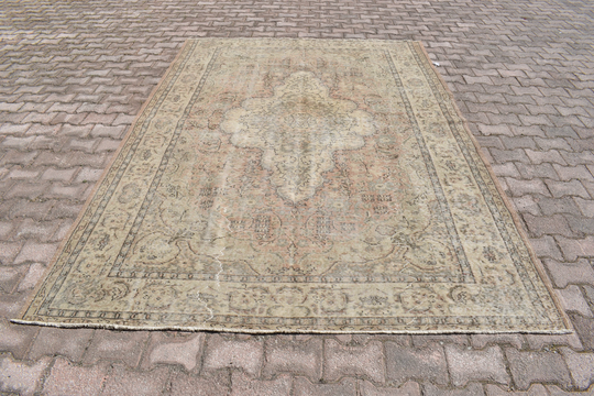 6x9 Oushak Rugs, Turkish Rug, 6x9 Saloon Rug, 6x9 Pastel Handmade Rug Vintage Rug, Saloon Gift Rug, Turkey Size Rug, 6'5x9'5 Ft, 470-B, Rugs