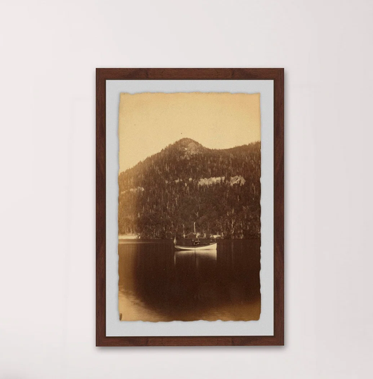 Echo Lake and Steamboat - Floater Frame Graphic Art Print on Paper