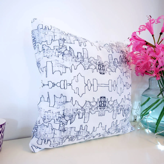 London Skyline Pattern Cushion