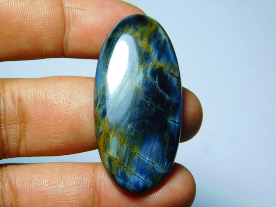 Aaa Rare Pietersite Gemstone, Natural Cabochon, Top Quality Loose Stone 57Cts.(47x23mm