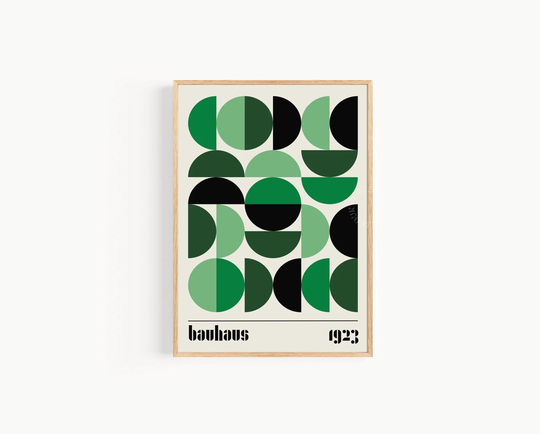 Bauhaus Exhibition Poster, Green Print, Decor, Geometric Wall Art, Home Poster Vintage Art