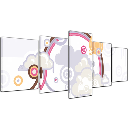 Abstract Retro Background I 5 Piece Graphic Art on Canvas Set