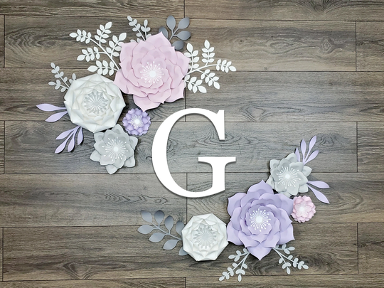 Wall Flowers For Girl Nursery in Pink, Purple & Gray