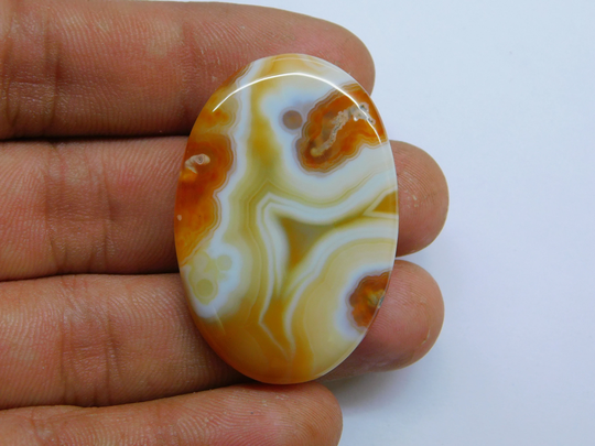 Top Rare Quality Orange Banded Agate Gemstone 100% Natural Cabochon, Handcraft Semi Precious Loose Stone, 66 Ct #9324