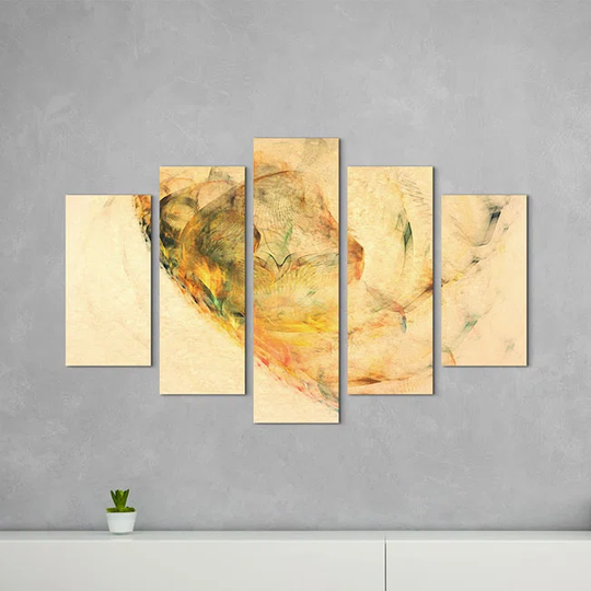 Enigma Sculpture 1363 Abstract 5 Piece Graphic Art Print Set on Canvas