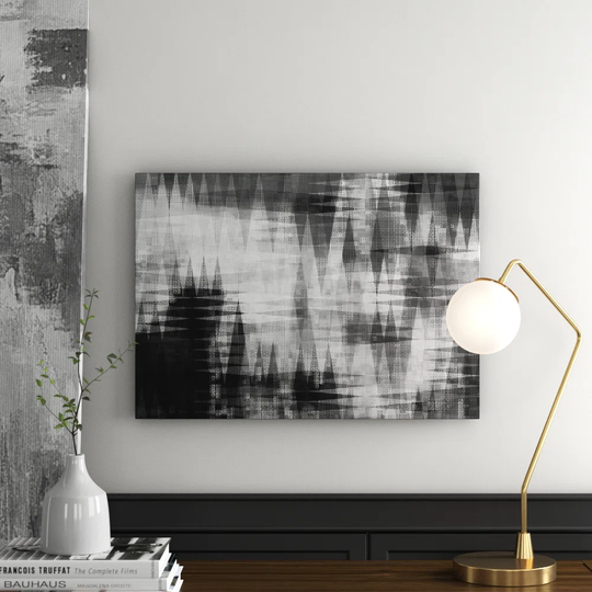 Abstract Zigzag Pattern Graphic Art Print on Canvas