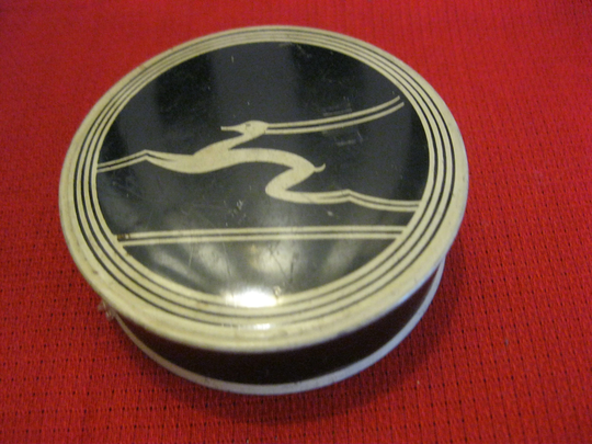 Unused Typewriter Ribbon in Metal Art Deco Case