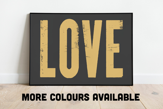 Home Decor Quirky Love Print, Art Typography Graphic Poster, Landscape, A3 A4 A5, Funky Wall Gift, Decor, Fun Bold Colours