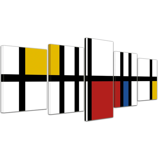Abstract Geometry 5 Piece Graphic Art on Canvas Set