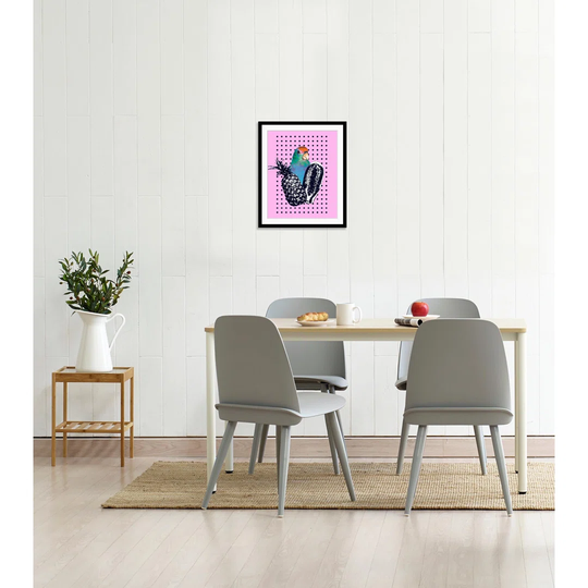 'Parrot Graphic Art Print on Glass' Framed Graphic Art