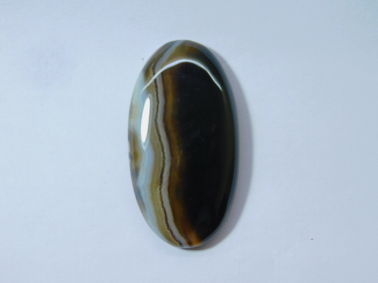 Top Grade Natural Black Banded Agate Cabochon Gemstone Loose Stone 62 Ct 43 X 23 Mm # 3012