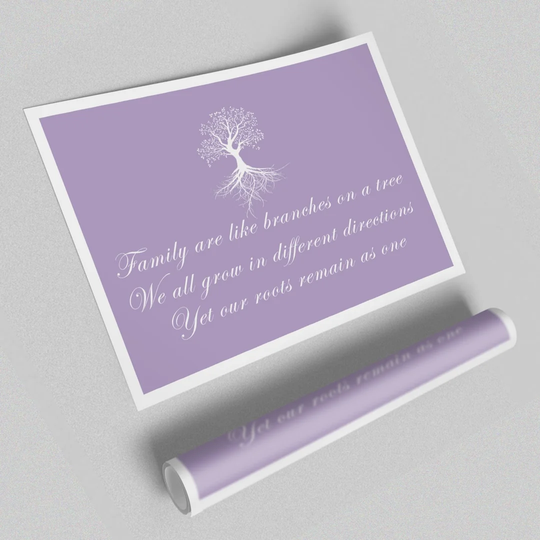 'Family are Like Branches' - Graphic Art Print on Paper