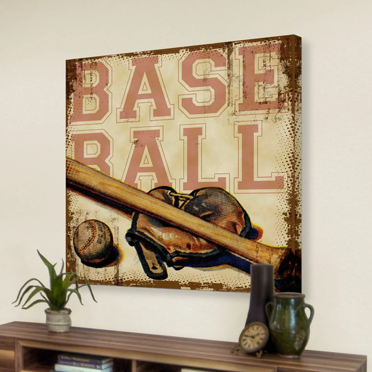 Baseball by Saturday Evening Post - Wrapped Canvas Graphic Art Print