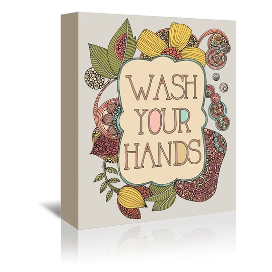 Hand Wash Graphic Art Wrapped on Canvas