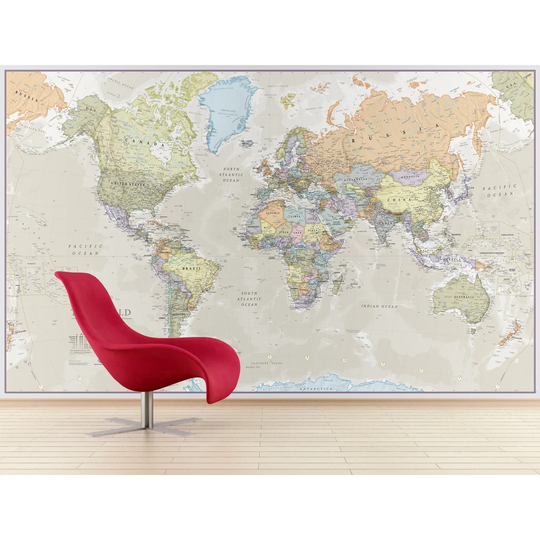 'Classic World Map' Graphic Art Print