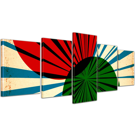 Retro Style Poster II 5-Piece Graphic Art on Canvas Set