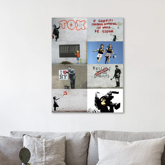 Banksy Momtage II by Banksy - Wrapped Canvas Graphic Art Print