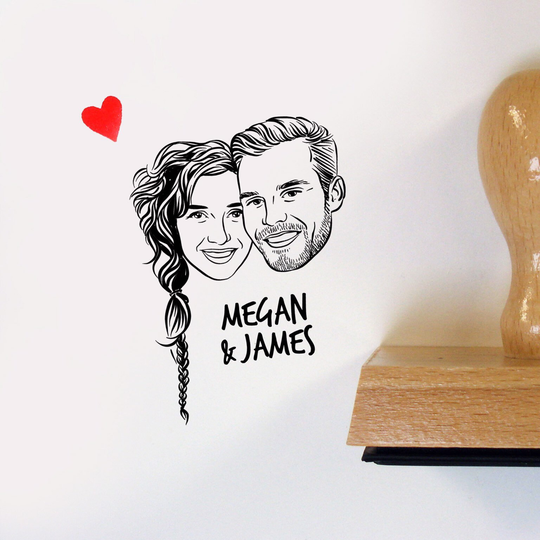 Personalized Save The Date With Couple Portrait Gift