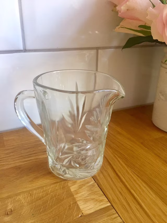 Vintage Art Deco Cut Glass Milk Jug