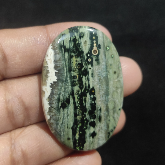 Natural Ocean Jasper Cabochon 48x32 Mm Oval Stone 62 Ct Gemstone Designer For Pendant Making Jewelry