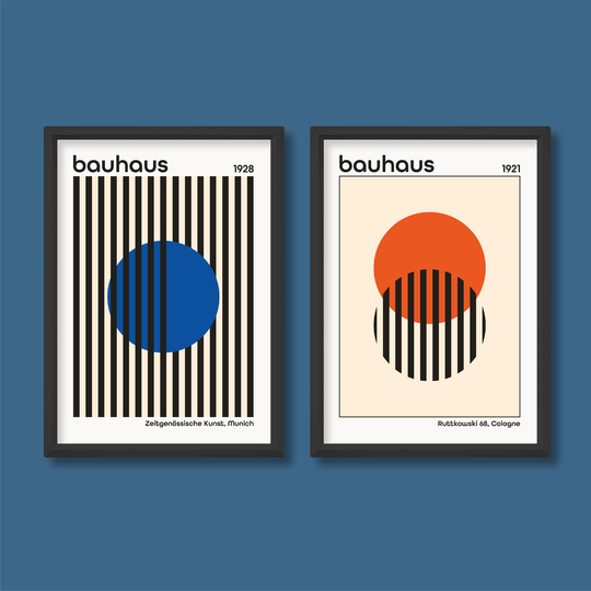 Bauhaus Exhibition Poster Set Of 2 | Modern Minimalist Contemporary A5 A4 A3 A2 A1 A0