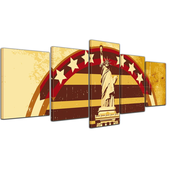 American Style I 5 Piece Graphic Art on Canvas Set