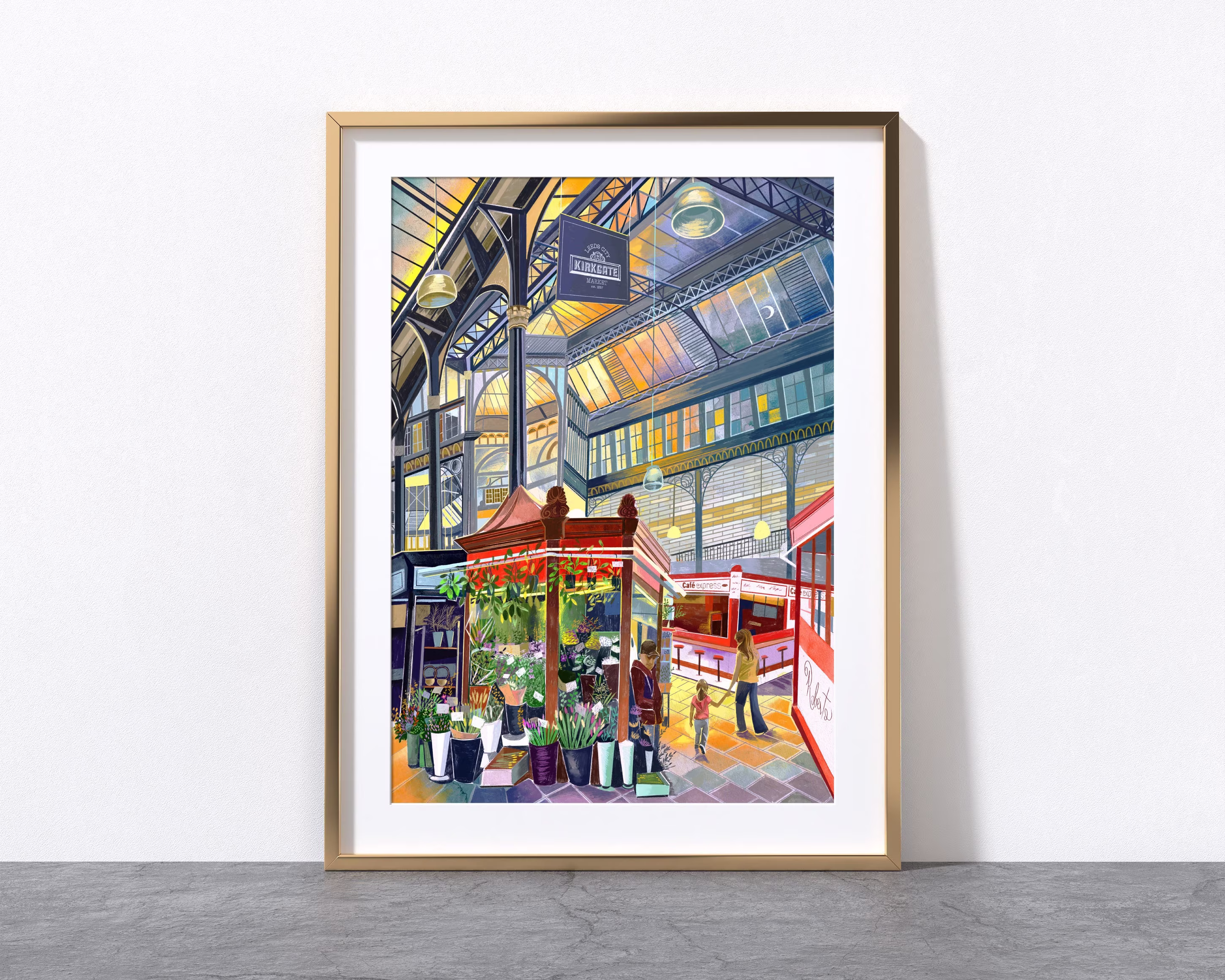 Leeds Art Print, Kirkgate Market, West Yorkshire Art, Gift Idea, A4, A3, A2