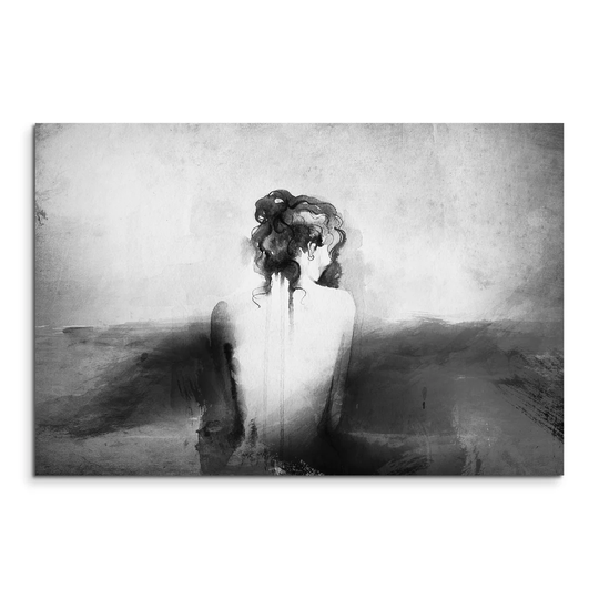 Abstract Portrait of a Woman Graphic Art Print on Canvas
