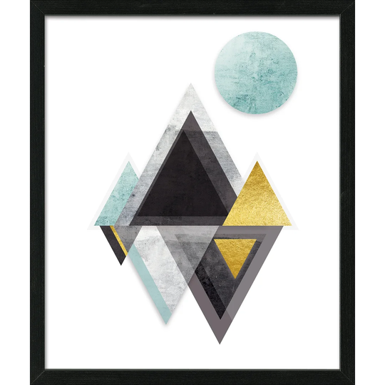 Black & Gold Moon II Framed Graphic Art Print Poster