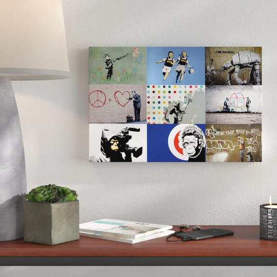 Montage IV by Banksy - Wrapped Canvas Graphic Art Print