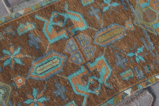1x3 Small Size Rug, 1x3 Turkish Bath Rug, 1x3 Vintage Rug, Handmade Rug, Oushak Wool Small Rug, Doormate Rug, Antique Rug, 1'5x3'4 Ft, 634-K