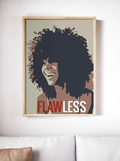 Flawless Art Print | African American Poster Decor Black Boss Woman Gift