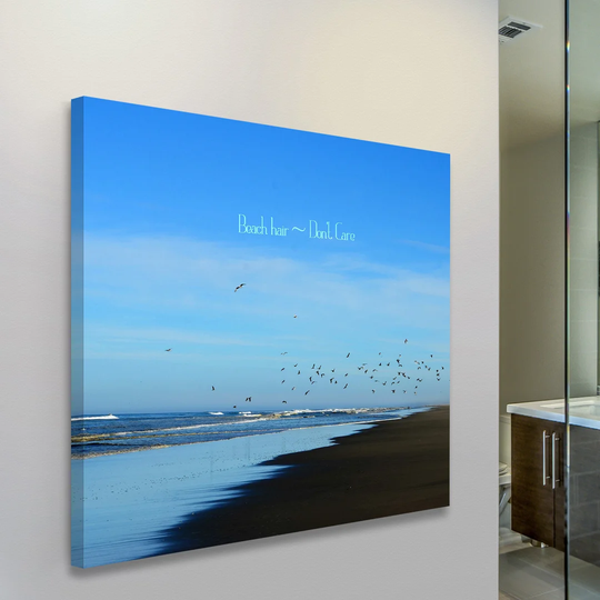 Beach Hair Text by Robert Dickinson - Wrapped Canvas Graphic Art Print