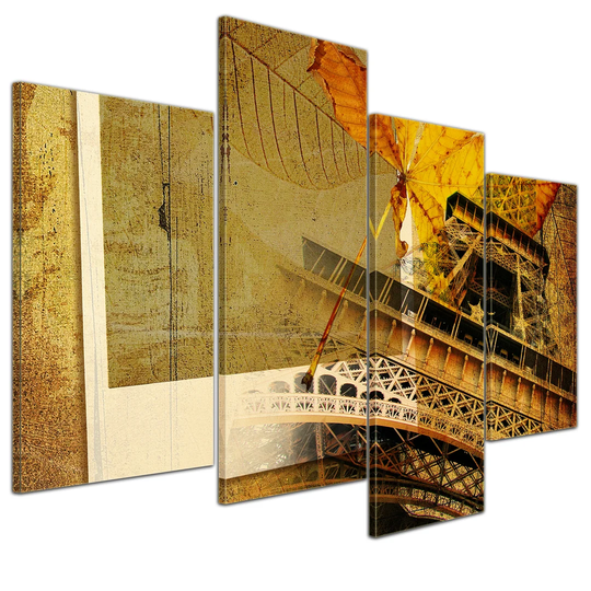 Retro Paris 4-Piece Graphic Art on Canvas Set