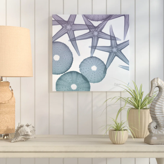 Lavendar Dipped Starfish 2 - Wrapped Canvas Graphic Art Print
