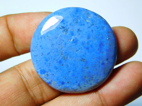 A Rare Quality Dumortierit Quartz Cabochons, Top Quality Loose Gemstone 92Cts. | 38x37mm