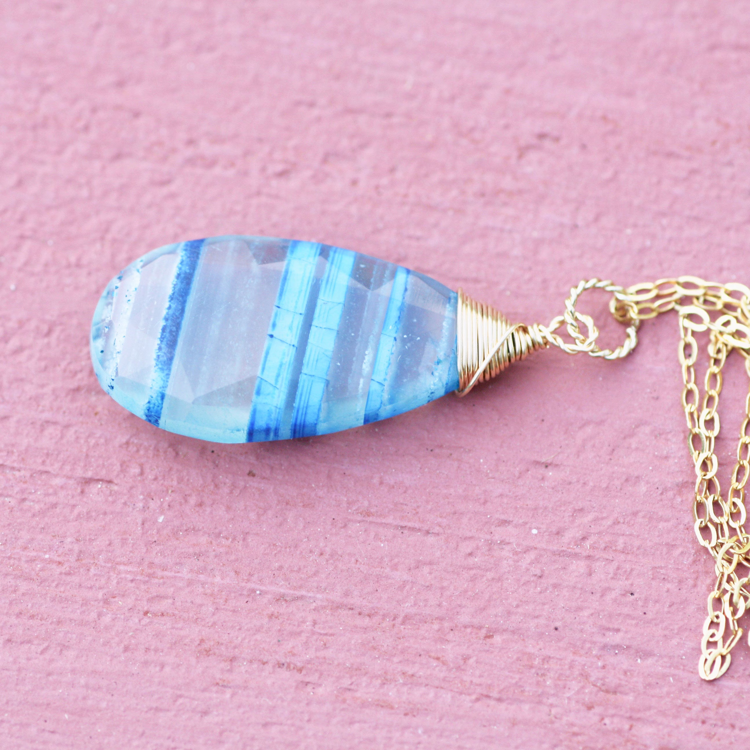 Wire Wrapped Natural Boulder Opal Pendant 14K Gold Filled , October Birthstone 14Th Anniversary