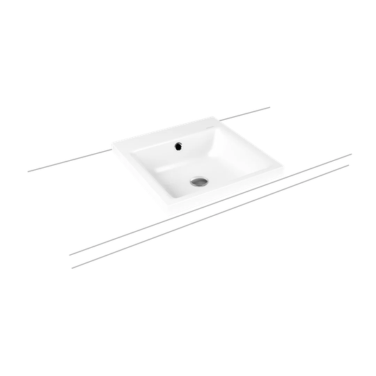 Matte White Metal Square Inset Basin Bathroom Sink