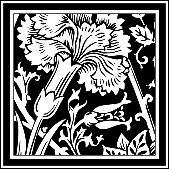 Printed Graphic Floral Motif I (D) - Wrapped Canvas Graphic Art