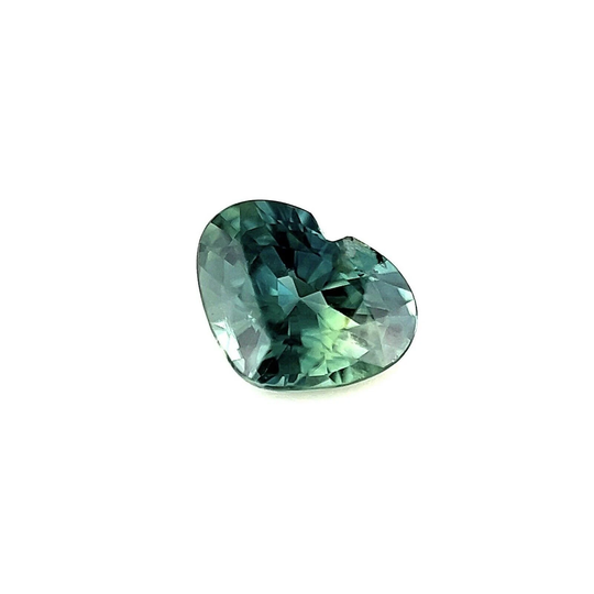 Fine Australian Green Blue Bi Colour Sapphire 0.91Ct Heart Cut Rare Gem 6.5x5mm