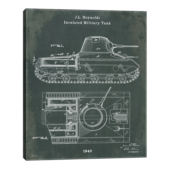 Military Tank by Tina Carlson - Wrapped Canvas Graphic Art Print
